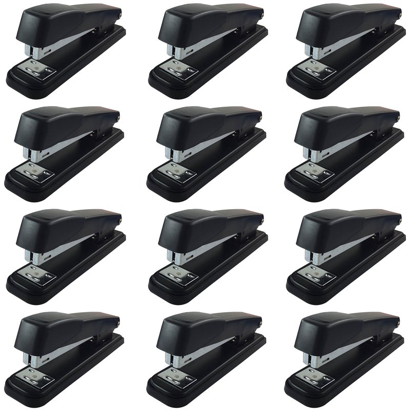 Clipco Stapler with 2000 Staples Full Desk Size Black (12-Pack) - Image 1